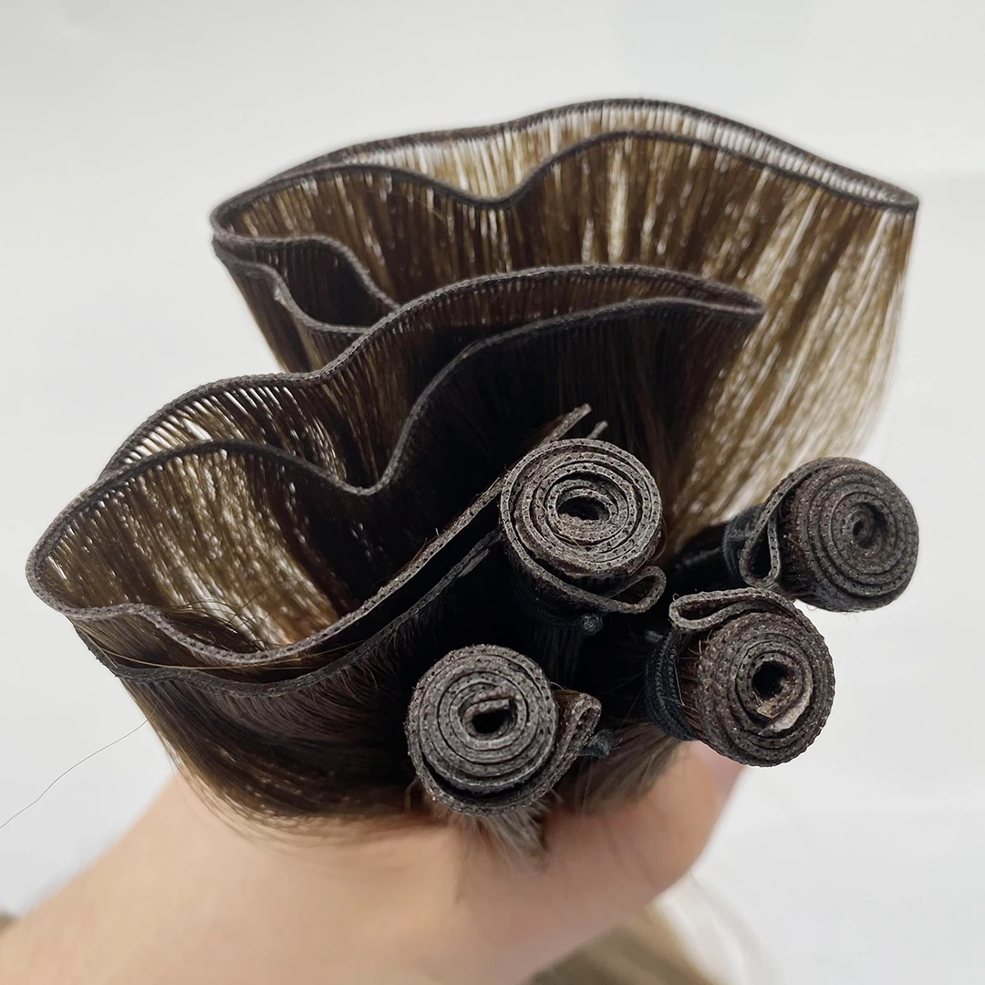 For Genius Weft Hair Extension Customizable Thin European Virgin Hair Environmentally Friendly Custom Application Reducing Waste