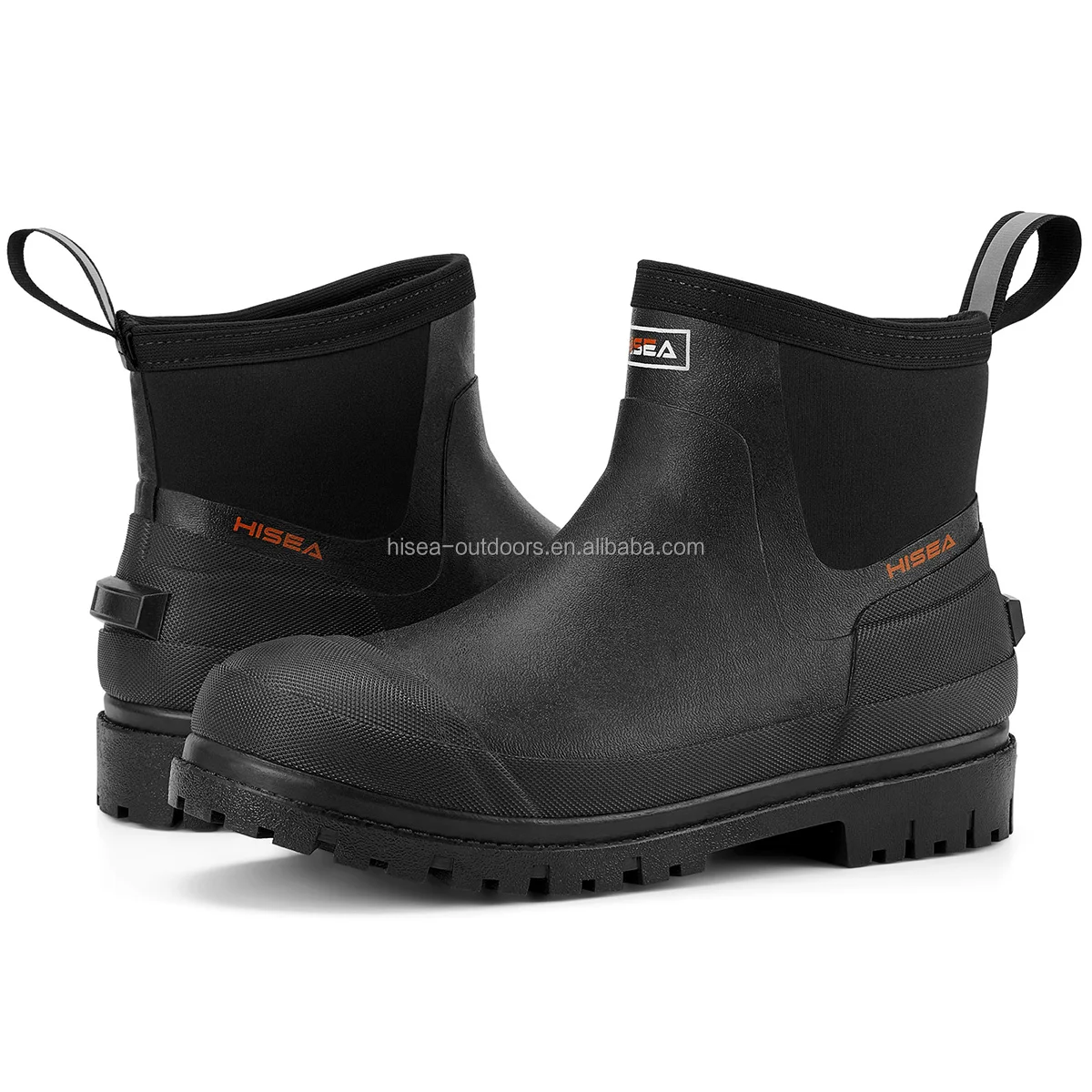 Hisea Men's Chelsea Rain Boots Waterproof Rubber Boots Durable