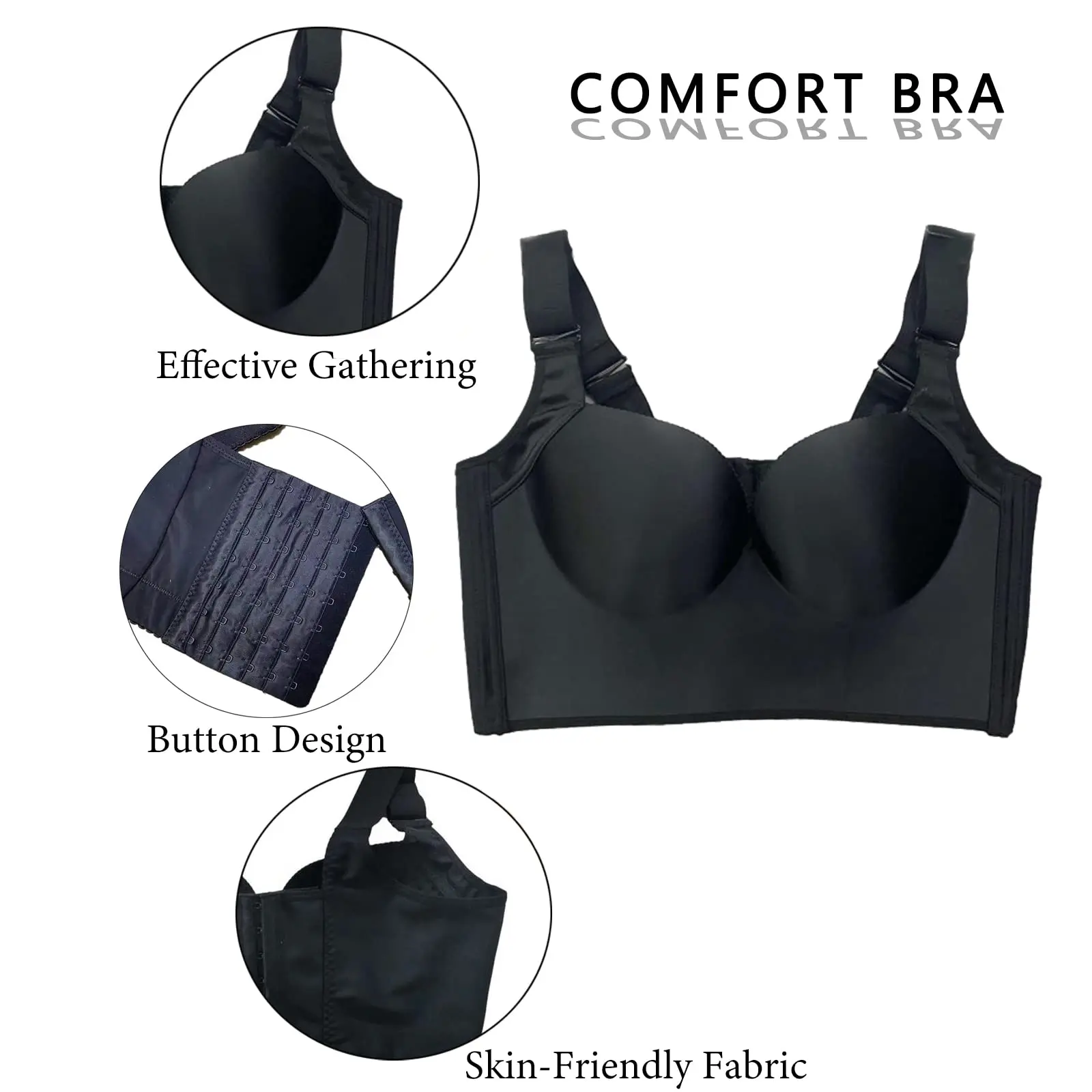 Woman Plus Size Sports Bras For Big Women Fullback Coverage Bra Hides