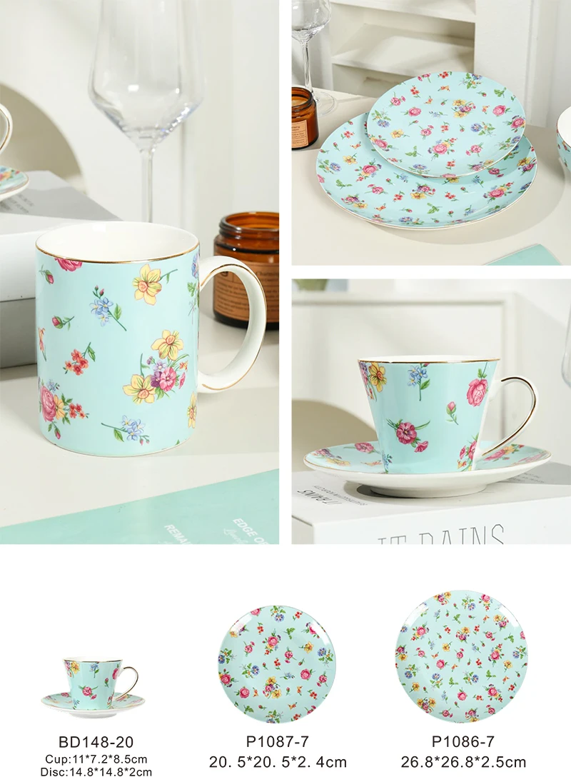 product wholesale floral dinner dishes plate bowl ceramic tableware popular dinnerware sets porcelain dinner set for home-2