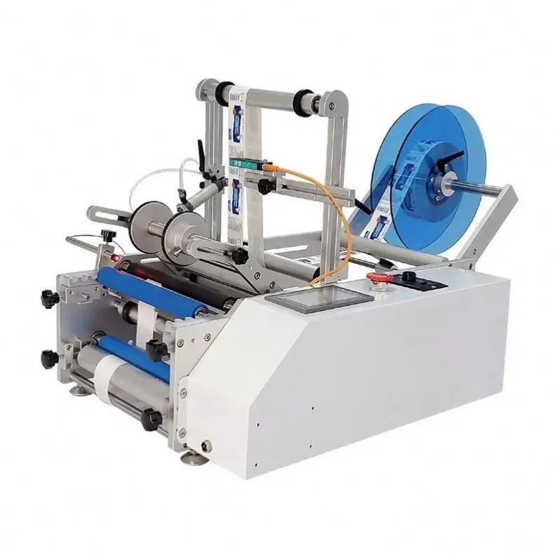 TEBAK High Quality Semi Automatic Labeling Machine for Round Bottles Customized Sticker Labeler for Round Bottles