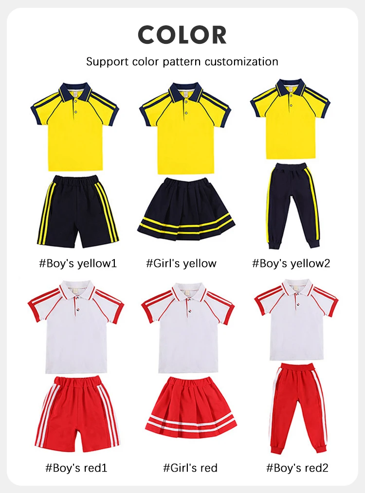 Oem Wholesale Primary School Uniform Custom Designs Kids Boys Girls