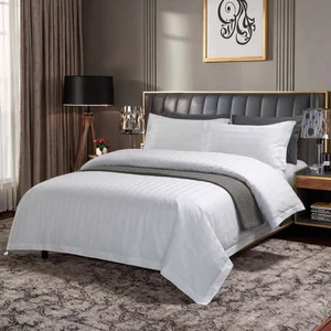 Luxury Quality Hotel 100% Cotton 400TC Woven Plain Duvet Pillow Cushion Comforter Set Grade Cotton Filling Customizable