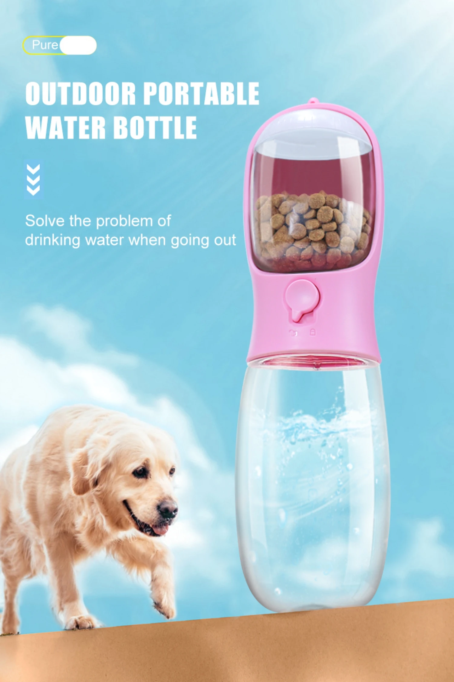 Hot Sale Bpa Free Ecofriendly Material 2 In 1 Cat Water Cup