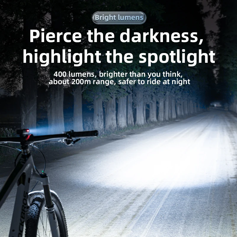 ROCKBROS 400 Lumens USB Rechargeable Bike Light