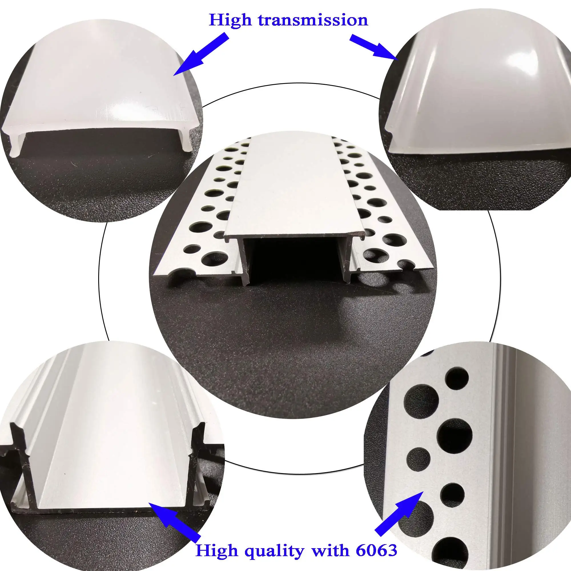 Aluminum Extrusion Profile Trimless Led Profile Gypsum Strip Led Channel Recessed Drywall Led Aluminum Profile for Ceiling Wall