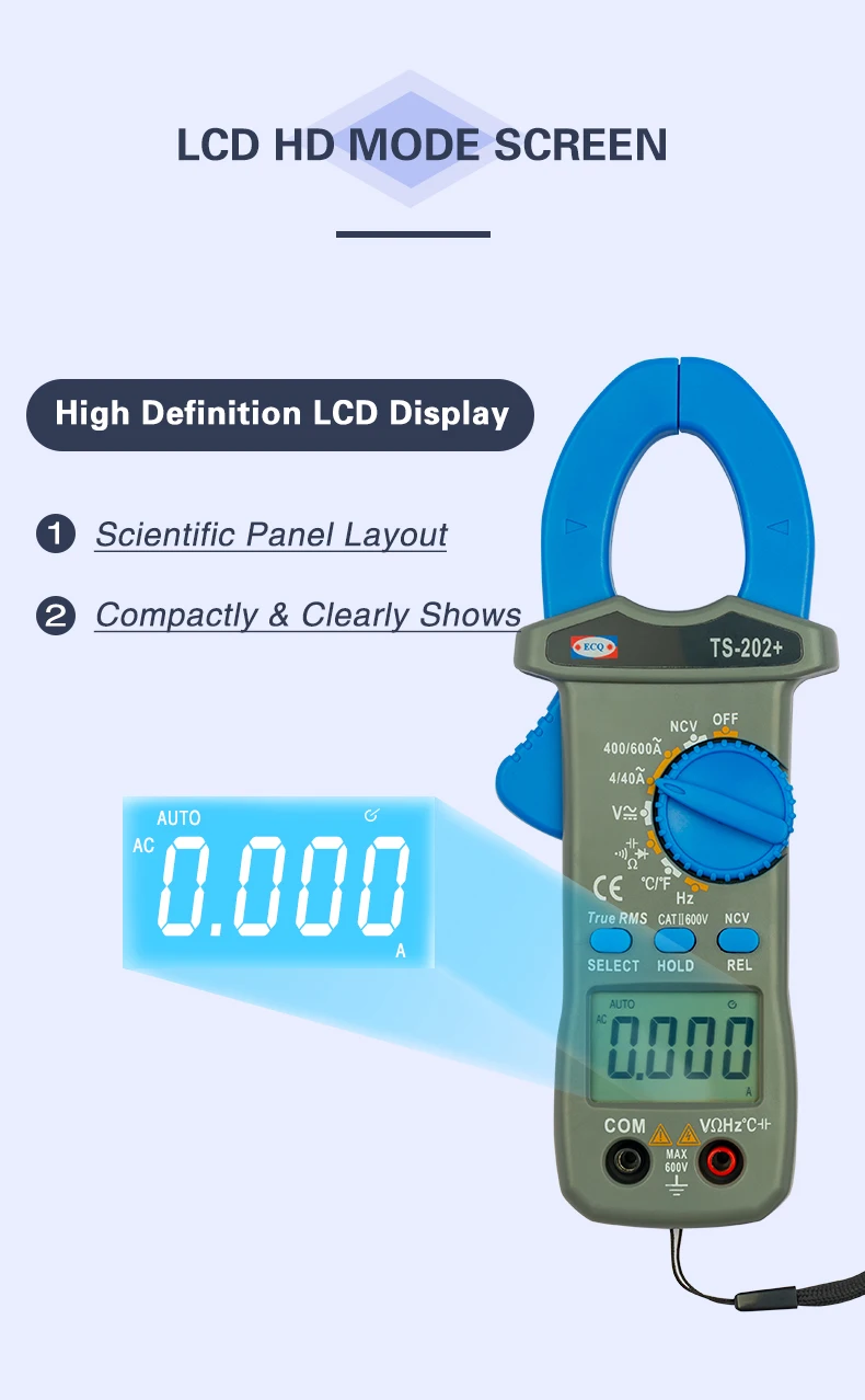TS-202+ AMP AC Leakage Current Clamp Meter