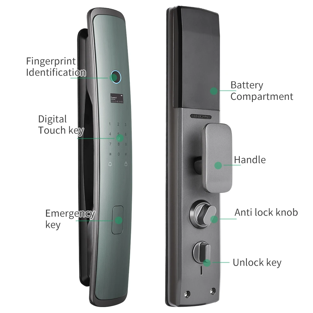 Biometric Tuya App Smartphone WiFi Digital Code Card Smartphone Remote Control Fingerprint Smart Door Lock