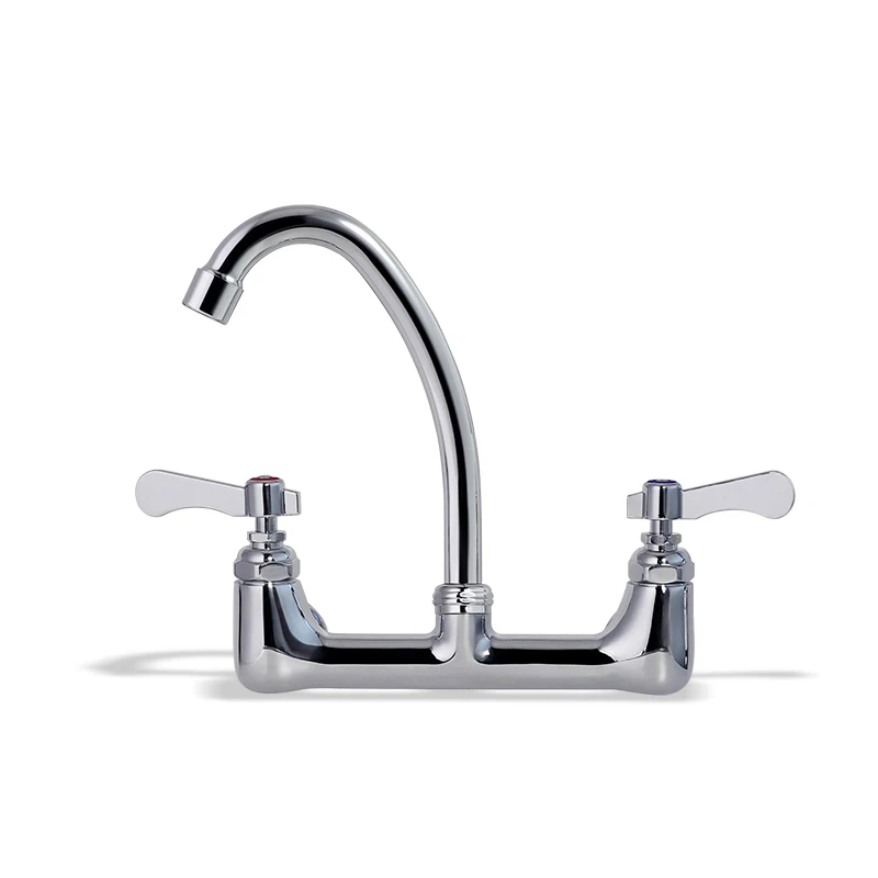 High Quality Commercial Kitchen 5/12 Inch Faucets Sink Taps with Wall-mounted Two Handles Bathroom Kitchen Faucet Tap Customized manufacture