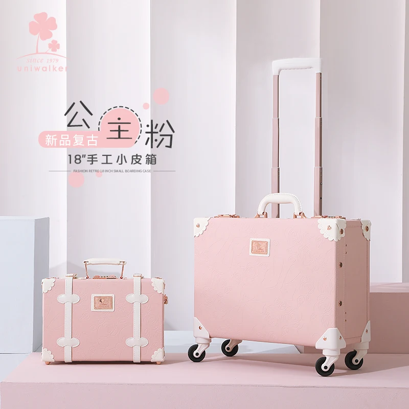 Wholesale Retro PU Leather Rolling Luggage Sets Spinner Vintage Women  Suitcase Hand Carry-On Luggage sets tarvel bag trolley 18 inch From  m.