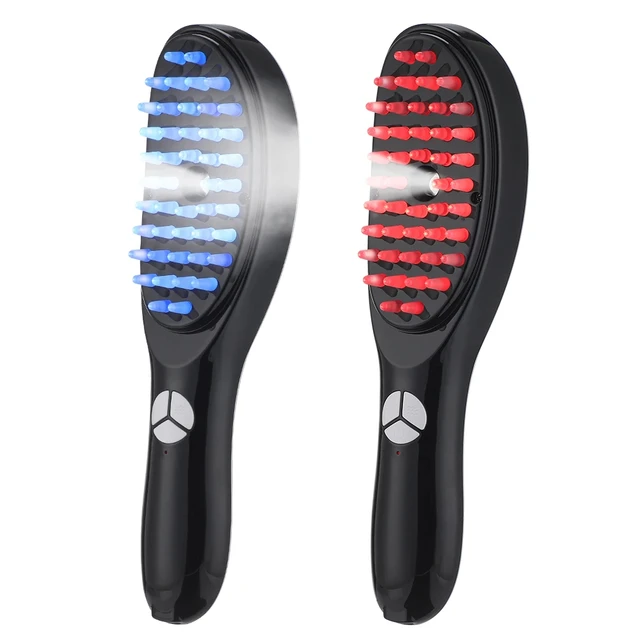 Liquid Sprayer Electric Hair Comb Oil Applicator Red Light Therapy Micro-current EMS Electric Vibrating Hair Brush