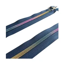 Professional Produce for Cheap rainbow Zipper Nylon  Multi Colored Teeth Zipper