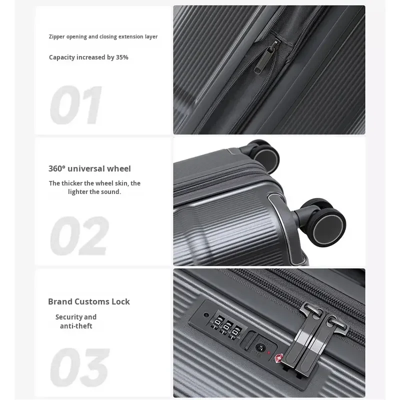 28-Inch Lightweight Travel Luggage New Stylish Durable Expandable Design Large Capacity Minimalist Classic Trolley Case