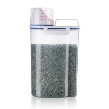 Plastic Rice Dispenser Storage Box Cereals and Grain Dry Food Storage Bucket for Home Kitchen