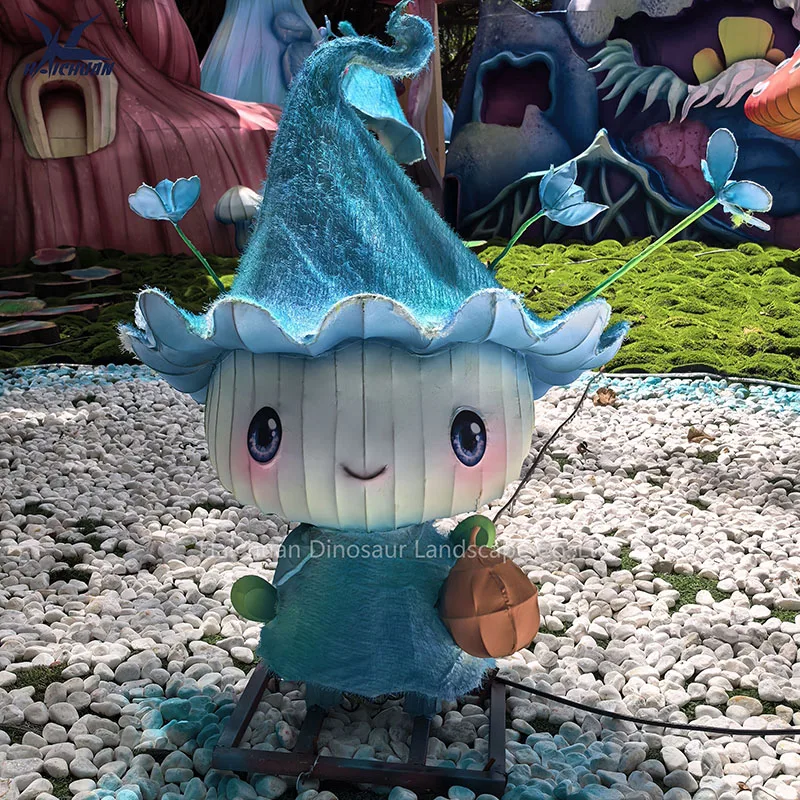 Haichuan High Quality Waterproof Cartoon Decoration Chinese Silk Lantern Elf Character for Forest Fairytale Theme Park