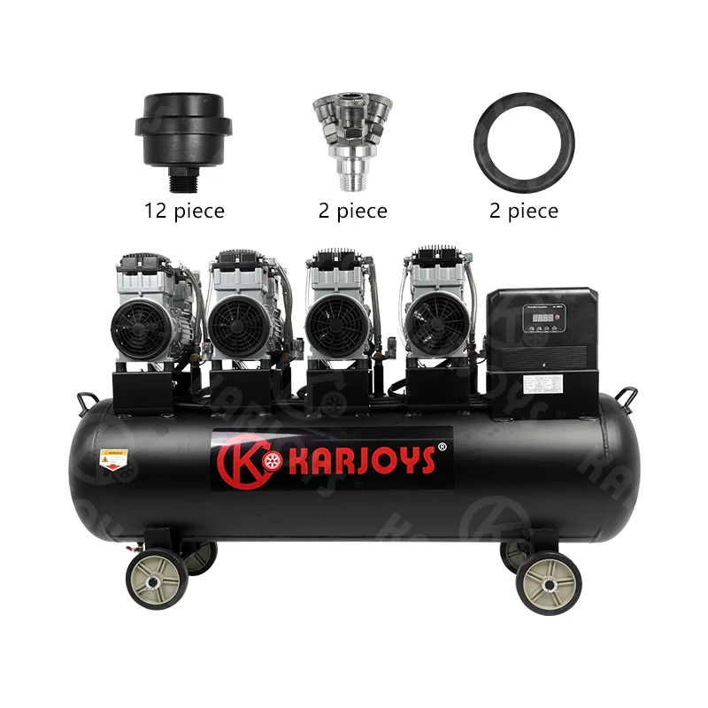 Industrial Grade 380V150HZ Electric Oil-Free Air Compressor Pump 200L Tank 8Bar Pressure for Spray Paint Auto Garage Tire