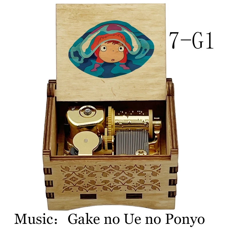 崖の上のポニョアニメ木製オルゴール自動巻きテーマケーキの上の