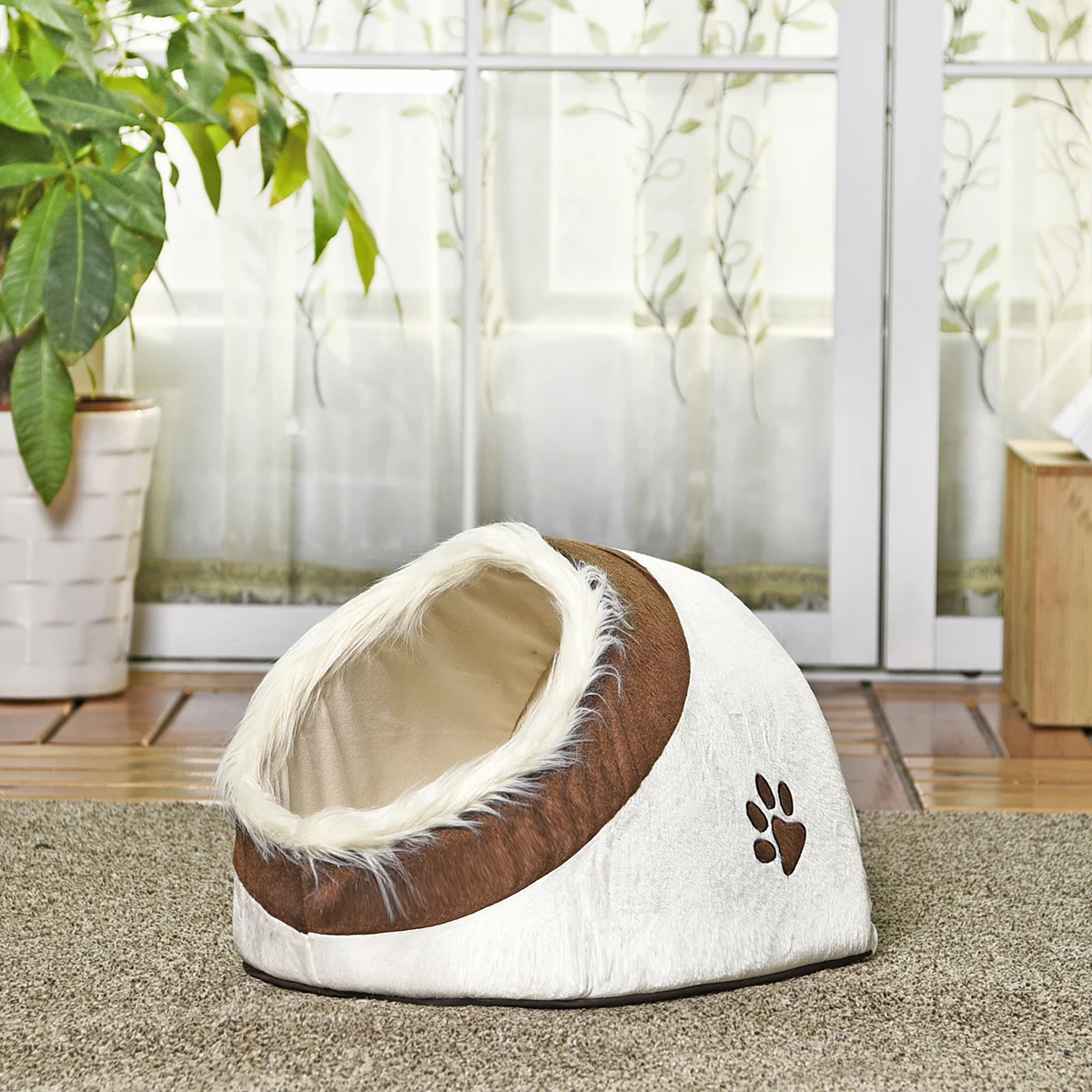 Удобные разноцветные цвета моющийся уютные Съемный ПЭТ пещера кровать, Роскошная искусственная замша кошка кровать