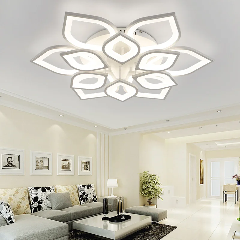 Nordic Light Luxury Led Ceiling Lamp for Aisle Dining Room Acrylic Multiple Heads Petal Lampshade Suitable Bedroom Furniture