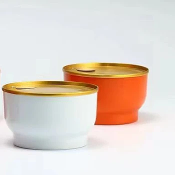 Stacked lata de aluminio Food Grade Aluminum Bowl Can Empty 180ml 250ml 300ml Tin Cans Wholesale For Instant Food Porridge Soup