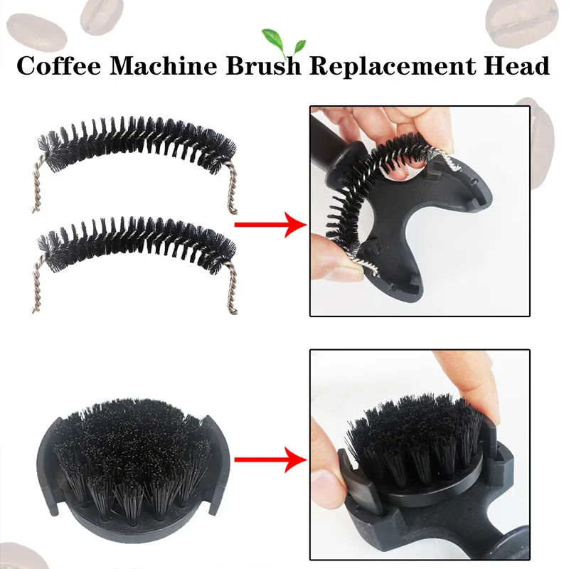 Coffee machine cleaning brush Circular coffee brush Long handle brewing head cleaning brush Kitchen cleaning tools factory