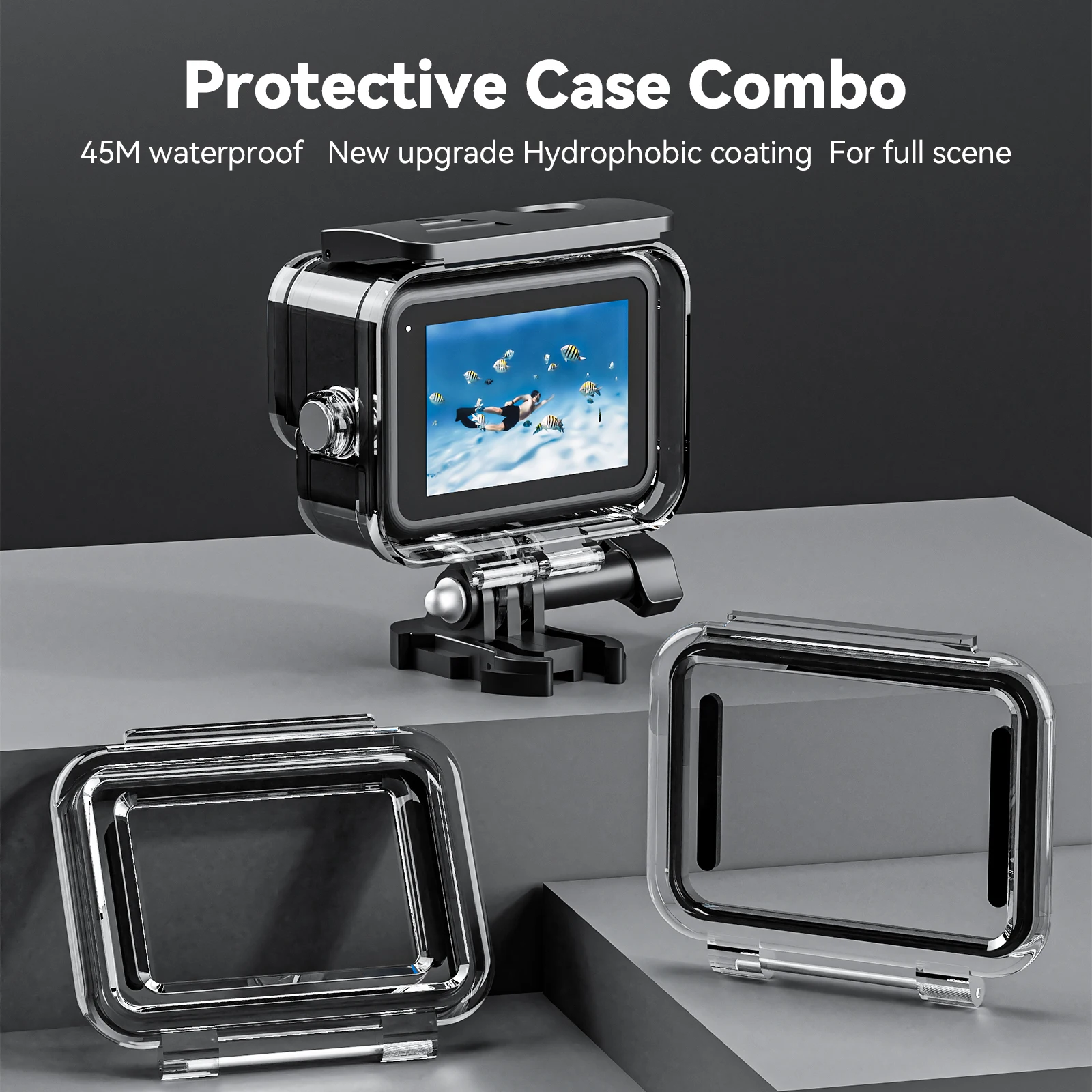 Coque étanche Hero 11 Boîtier étanche Suptig GoPro Hero 11/10/9 - Plongée 50m - Protection Anti-choc Et Poussière Accessoire Sport Nautique