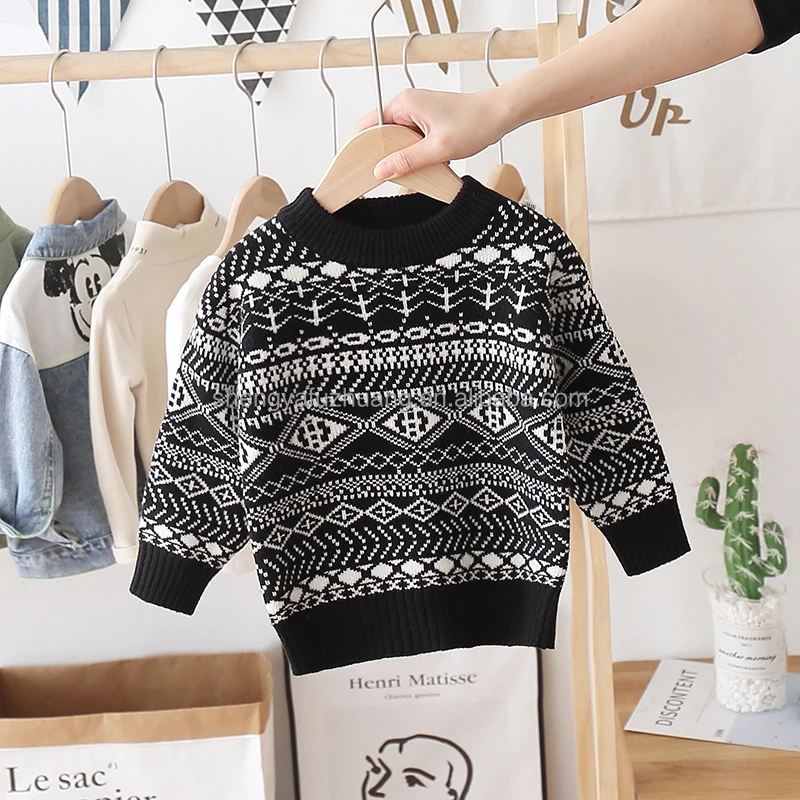 Girls Knitted Baby Cute Pullover Sweater Autumn Children's Sweater Cartoon Quality Winter Cotton Computer Knit Sweaters