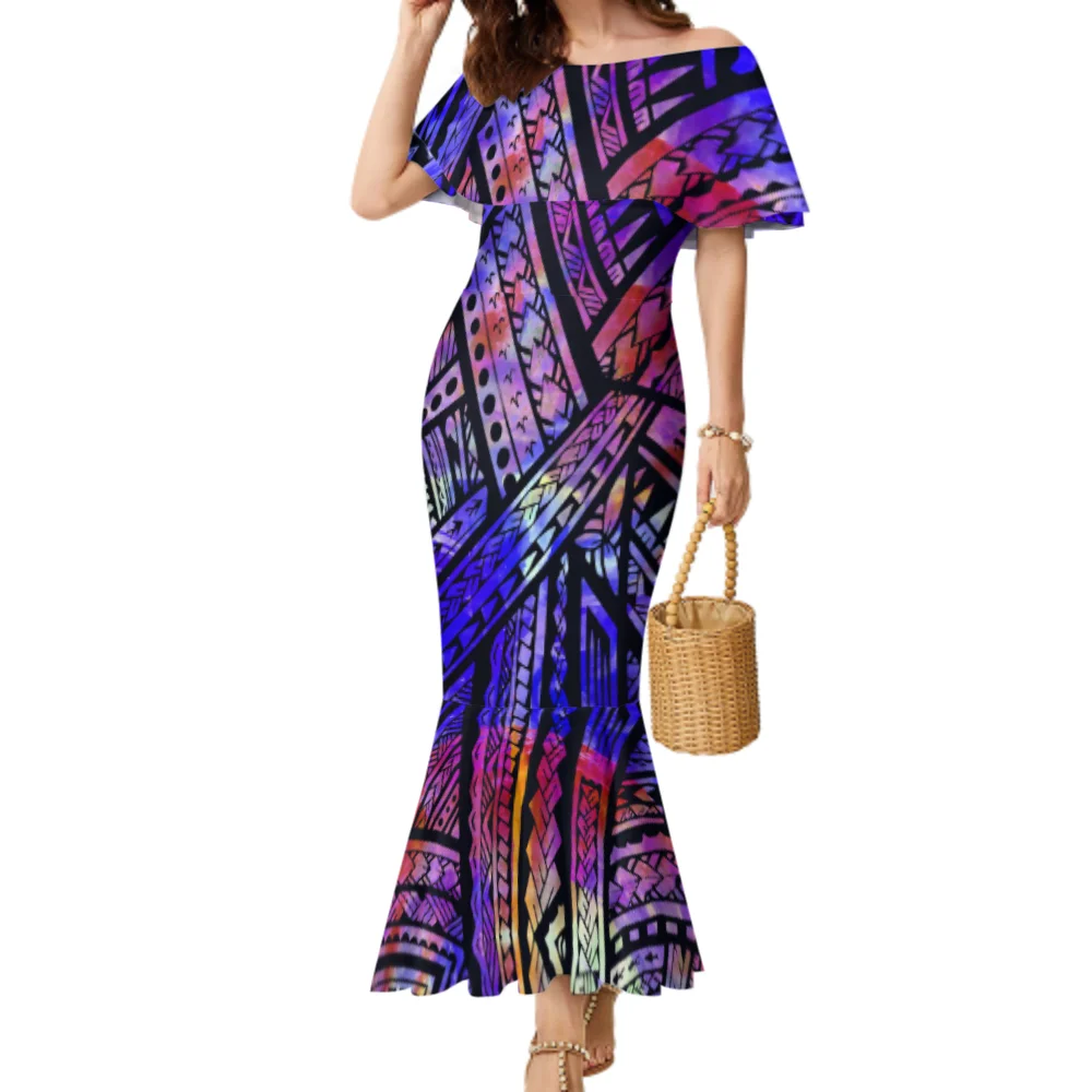 Moq 1 Dropshipping Polynesia Tribal Design Dress Custom Pacific Island ...