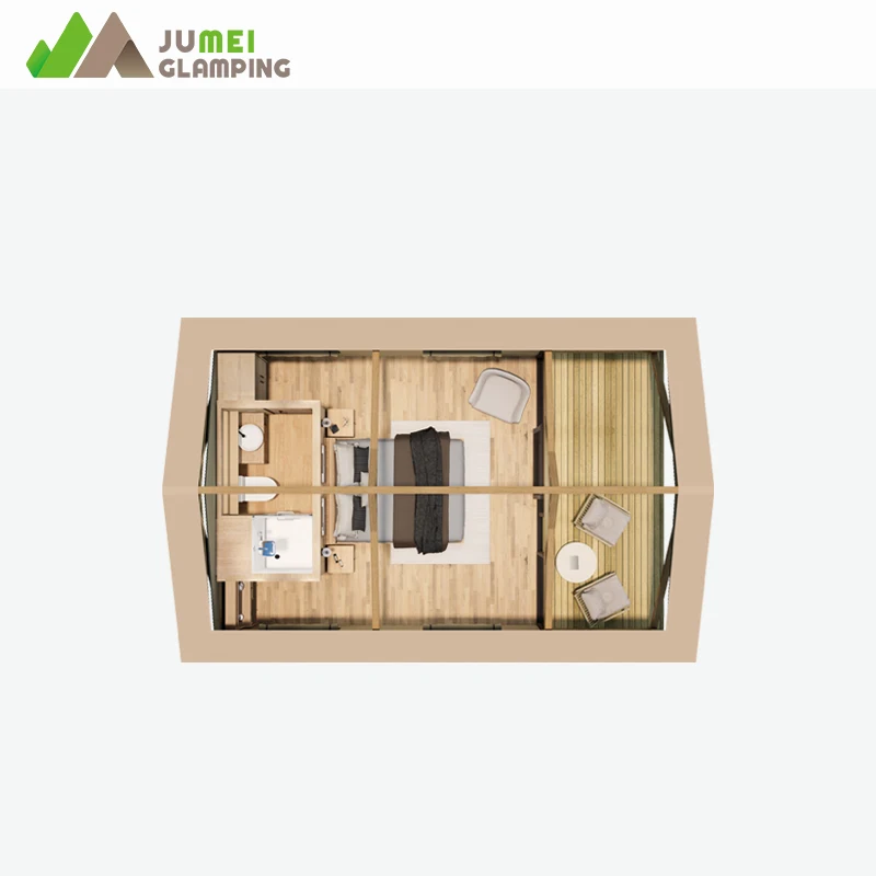 Four Window Strong Wood Structure Luxury Glamping Safari Tent for Sale