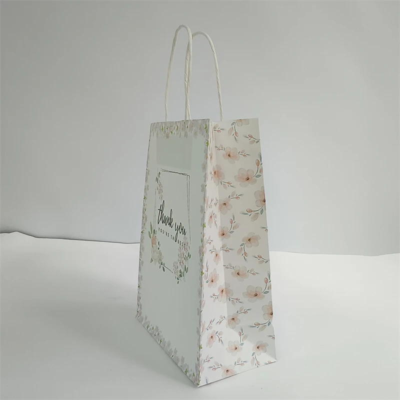 Thank You Gift Bag Handbag Paper Gift Bags with Handles  Wedding Party Birthday Retail Favors Goodie Bags - Main Image