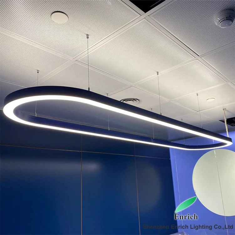 Oval Shape Aluminum LED Ceiling Lighting for Dining Office