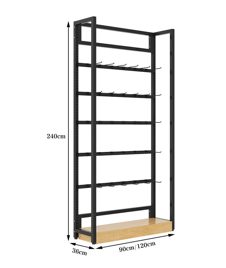 Supermarket Hook Retail Display Racks Metal Display Shelf Showcase