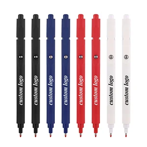 Wholesale Customized Logo Silver Point Trim Click Push Gel Pens 0.7mm Soft Coated Plastic Promotional Gift Pens