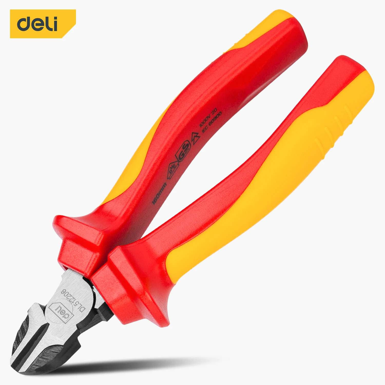 Deli Tools DL512206 высококачественный многоцелевой инструмент 6 дюймов 7 дюймов 8 дюймов VDE 1000 В изолированные комбинированные плоскогубцы диагональный резак
