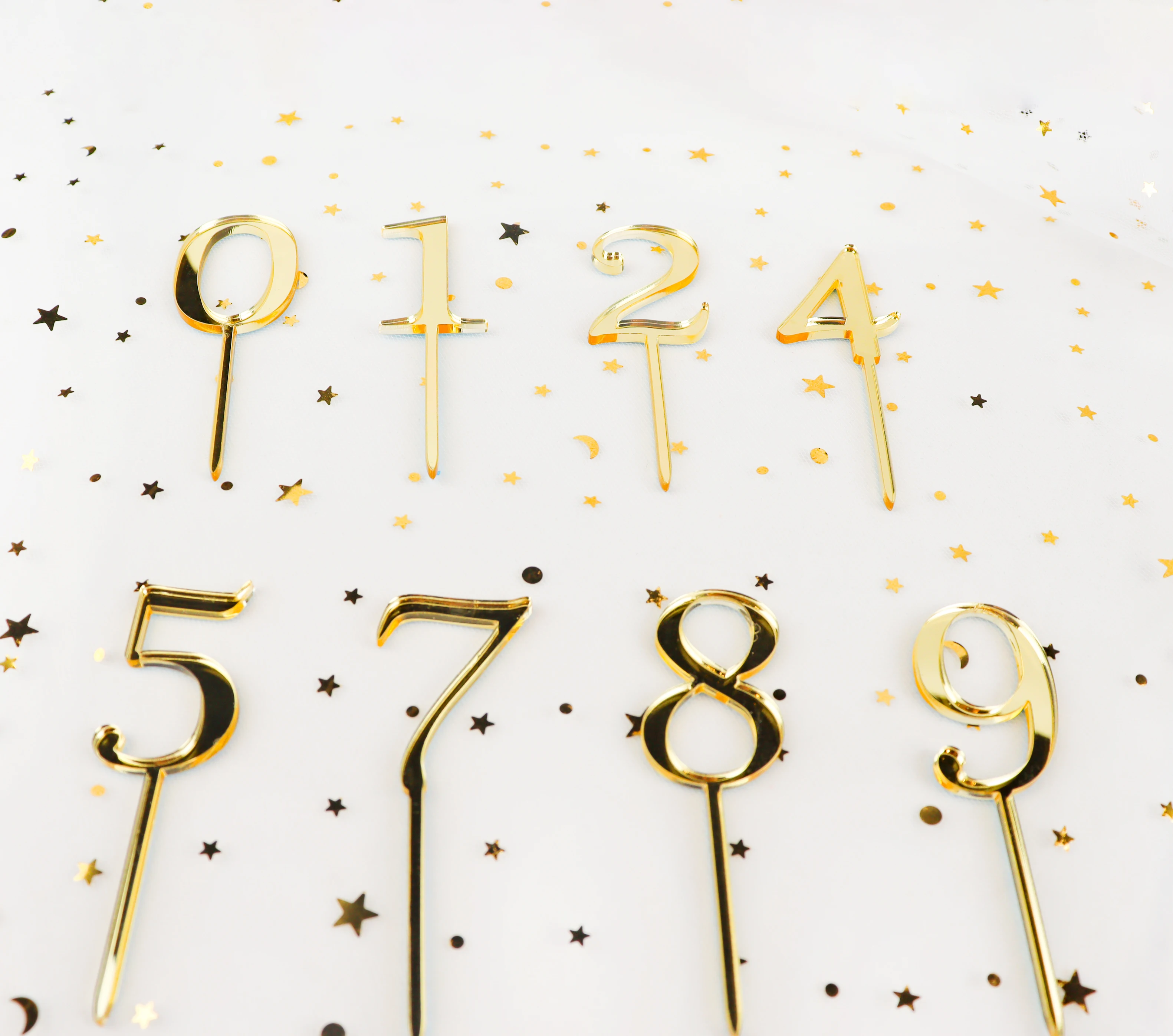 1 шт. Новый Золотой номер на день рождения торт Топпер акриловые золотые дети украшение для вечеринки