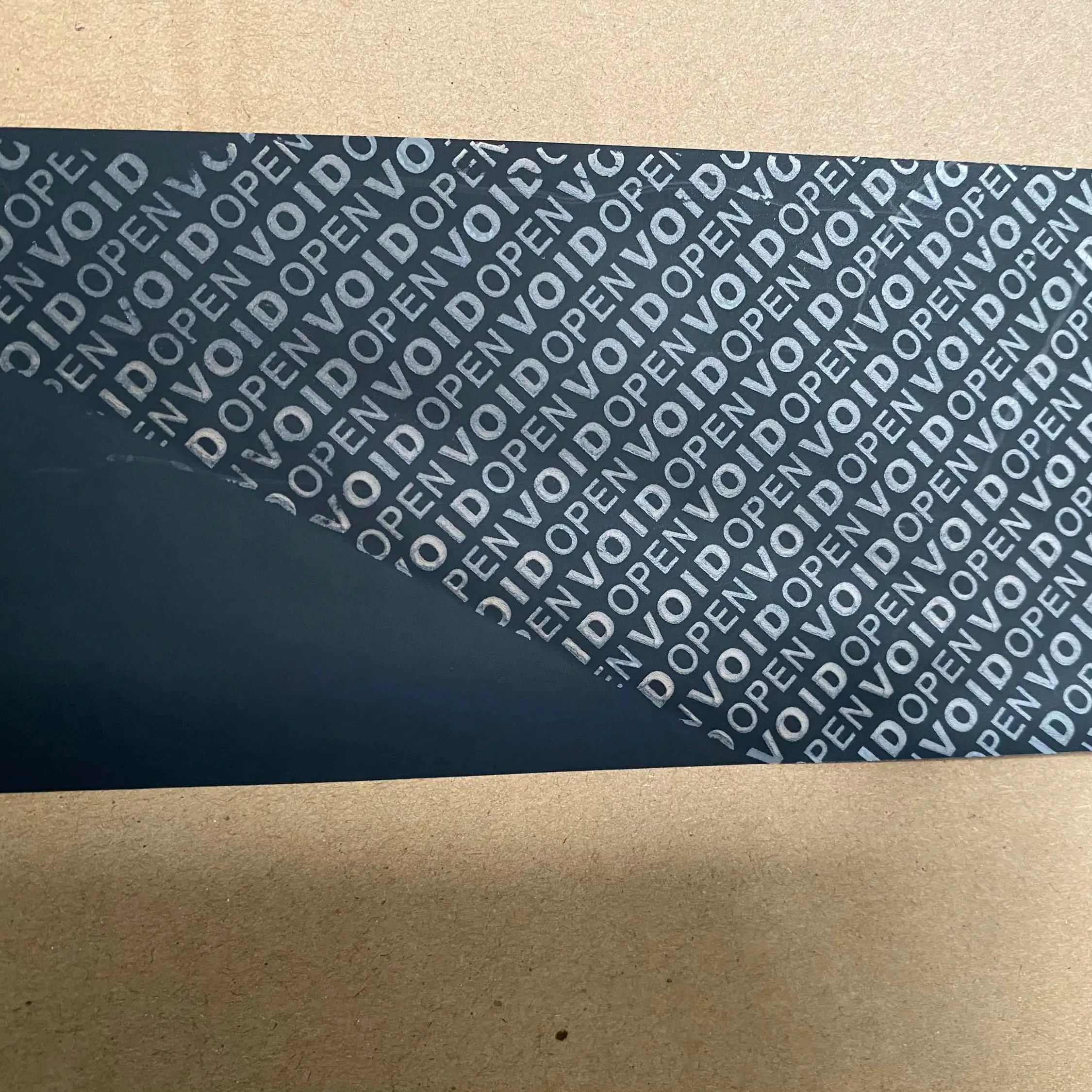 Matte Black Tamper VOID Sticker with Custom Logo Printed and Unique Number
