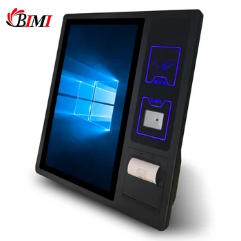 Bimi 21.5 Inch Touch Screen Restaurant Payment Self Service Kiosk With 80mm Thermal Receipt Printer And Card Reader