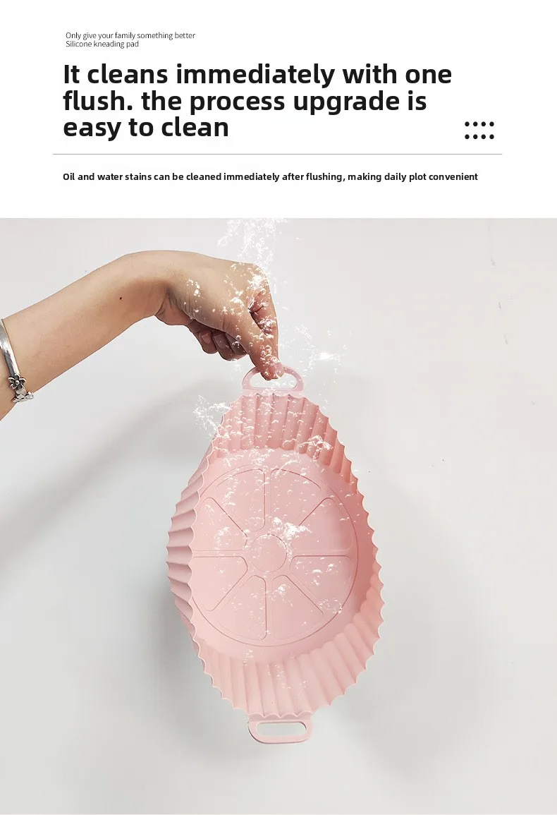 Thickened Food-Grade Silicone Foldable Baking Tray for Household Air Fryer and Air Fryer Mat factory