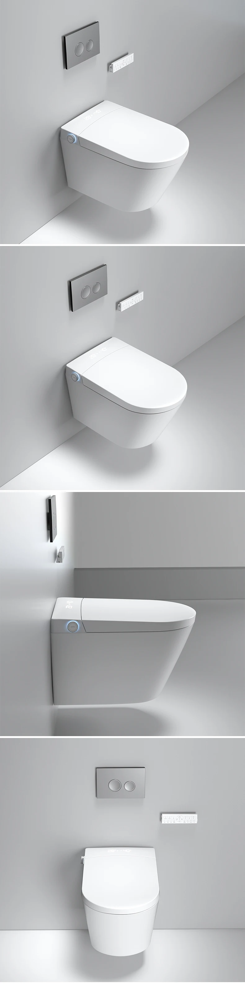 European standard smart wall mounted toilet and water tank bathroom white electric toilet manufacture