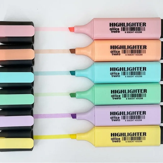 Macaron Children's Jumbo Fluorescent Pen Net Red Foreign Trade Highlighter Marker for Students Packaged Set