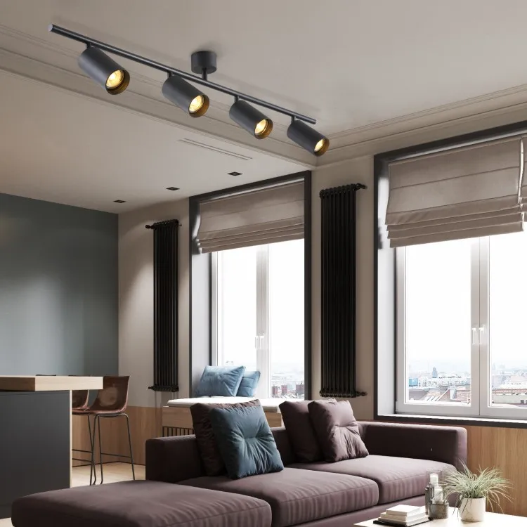 7W Modern Indoor Ceiling Spotlight, Dimmable GU10 Replaceable Bulb, Brushed Nickel Finish, 3000K Warm Light For Art & Living Rooms