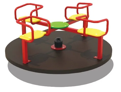 Manual 3 Seats Merry Go Round Carousel / Mini Fairground Rides Small Carousel for Sale (QX-123C)