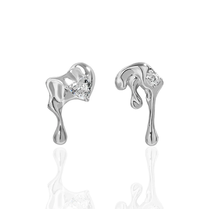 Silver Studs Earrings Double-Terminated Clear Quartz Crystal – Manipura  Malas