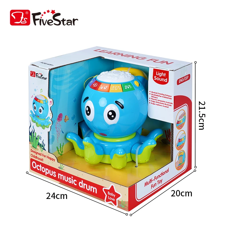 FiveStar Battery Operated Plastic Animal Music Octopus Educational Toy for Children Featuring Simulated Phone Call Function