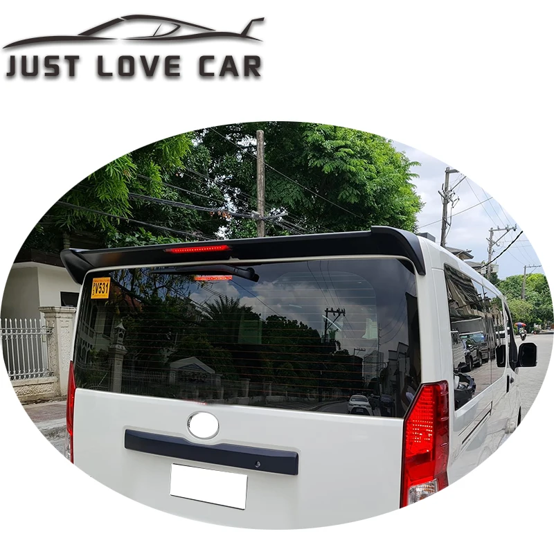FOR 2019 2020 NEW TOYOTA HIACE PANEL VAN ABS CAR ROOR REAR TRUNK SPOILER WING LIP WITH BRAKE LED LIGHT