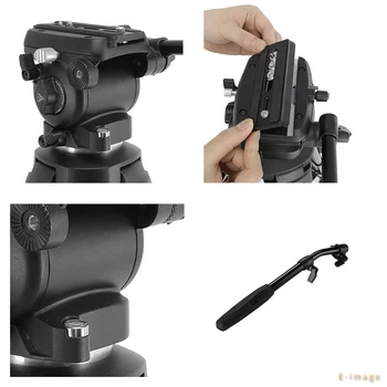 E-IMAGE EK650 Professional Compact 75mm Bowl Size Aluminum Video with Fluid Head Octopus Tripod Tutucu detail image