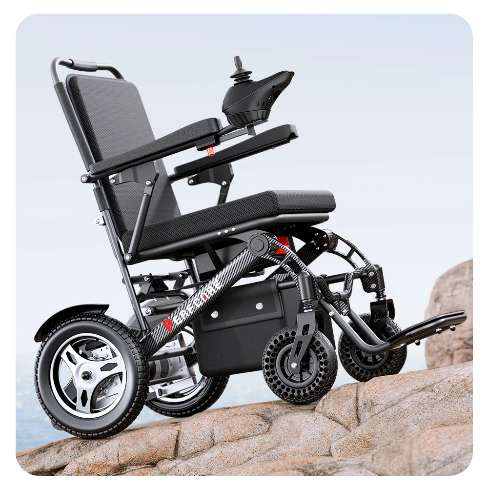 700W All-Terrain Portable Electric Wheelchair Airplane Small Folding Lightweight 120kg Capacity Wheelchair Electric
