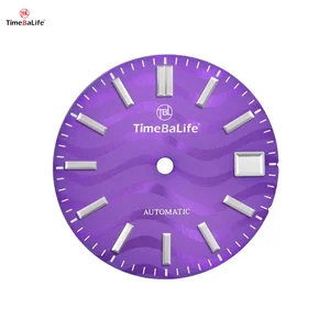 Factory Direct OEM Watch Dial Custom Design Wave Pattern Calendar Window Applied 3D Indices  for NH35 Automatic Watches