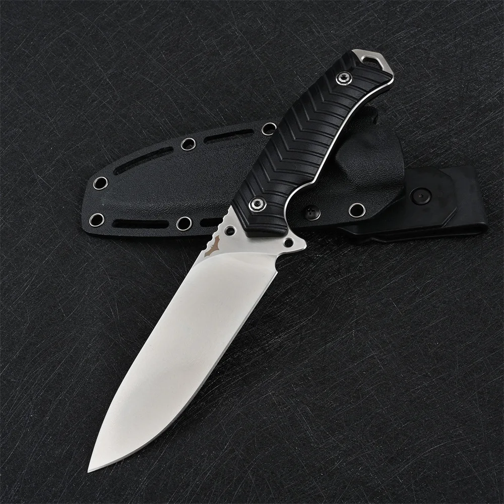 Attractive Drop Point Hunting Knife with G10 Handle Heavy Duty DC53 Steel Fixed Blade Knife OEM Survival Knife with Kydex Sheath