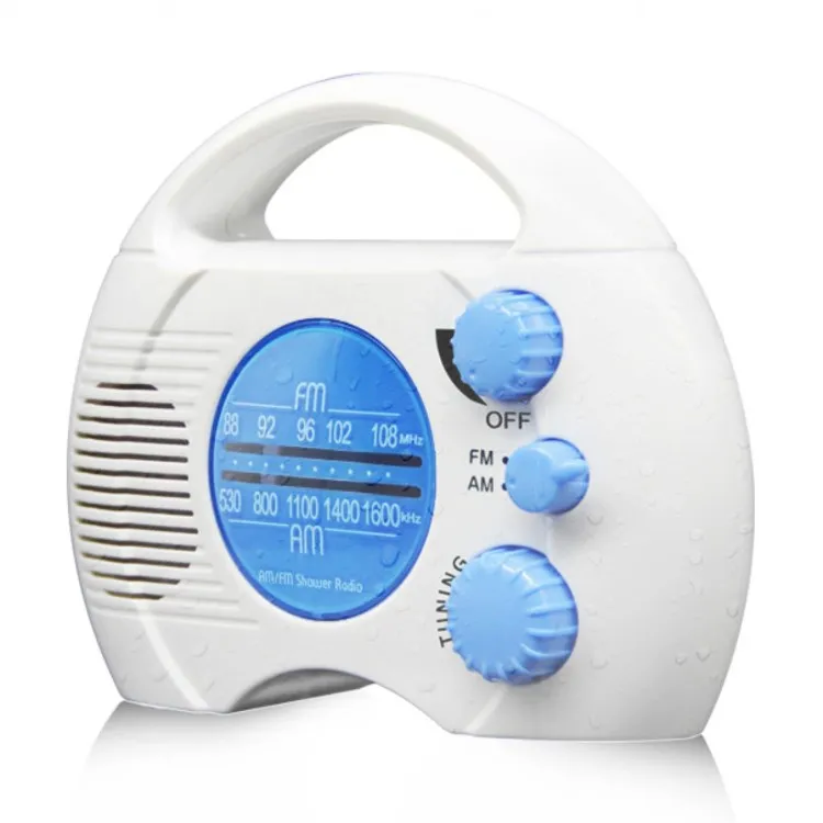 Radio De Douche ELBE DR-1308 Blanche - IPX4 Anti-éclaboussures - Autoscan FM - Pour Salle De Bain